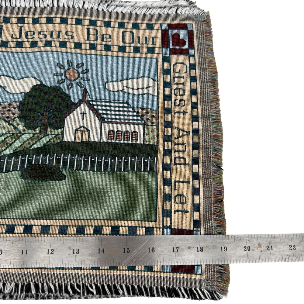 Tapestry Placemat Home 18x13 Multicolor Religious Folk Art Cottagecore Set of 4